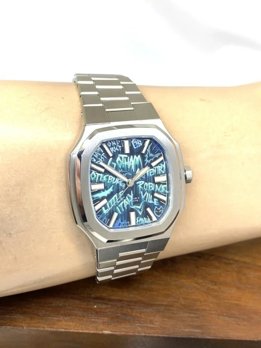 Maen x IFL Watch Swiss Automatic Gotham Manhattan After Dark Hand Painted Dial